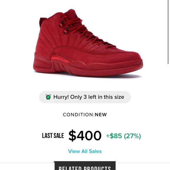 Jordan 12 retro gym red size 9